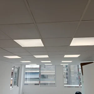 open-plan-office-led-panels-exit-sign